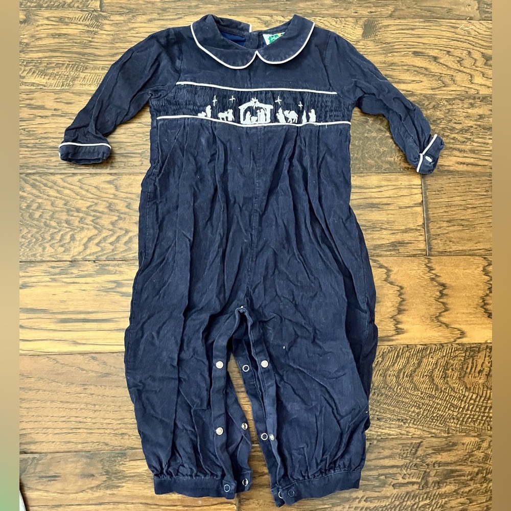 Navy corduroy Nativity longall